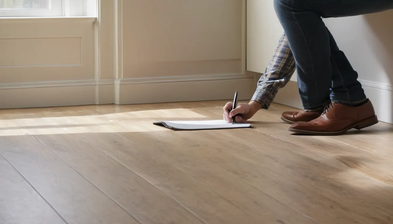 A homeowner photographing a small gap near a baseboard to share with a local provider